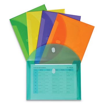 C-Line® Reusable Poly Envelope, Hook And Loop Closure, 8.5 X 11, Assorted, 10-pack freeshipping - TVN Wholesale